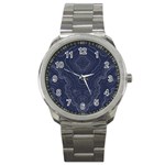 Blue Topography Sport Metal Watch Front