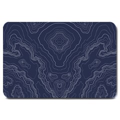 Blue Topography Large Doormat  by goljakoff