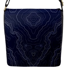 Blue Topography Flap Closure Messenger Bag (s) by goljakoff