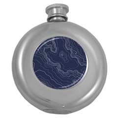 Topography Map Round Hip Flask (5 Oz) by goljakoff