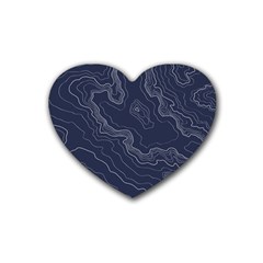 Topography Map Rubber Coaster (heart)  by goljakoff