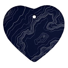 Topography Map Heart Ornament (two Sides) by goljakoff