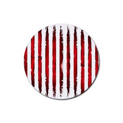 Red Stripes Rubber Coaster (round)  by goljakoff