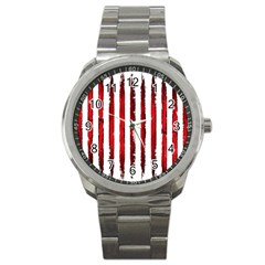 Red Stripes Sport Metal Watch by goljakoff