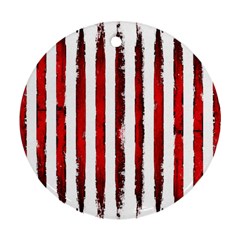 Red Stripes Round Ornament (two Sides) by goljakoff