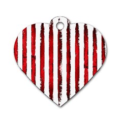 Red Stripes Dog Tag Heart (two Sides) by goljakoff