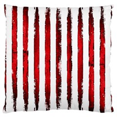 Red Stripes Large Cushion Case (one Side) by goljakoff