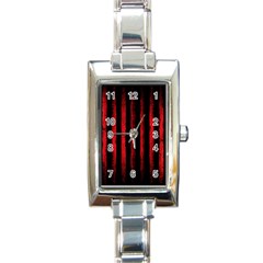 Red Lines Rectangle Italian Charm Watch by goljakoff