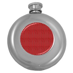 Stars Red Ink Round Hip Flask (5 Oz) by goljakoff