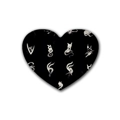 Katzen Cats Katzen Cats Rubber Coaster (heart)  by WetdryvacsLair