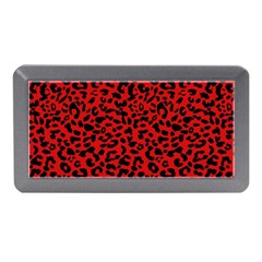 Red And Black Leopard Spots, Animal Fur Memory Card Reader (mini) by Casemiro