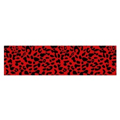 Red And Black Leopard Spots, Animal Fur Satin Scarf (oblong) by Casemiro