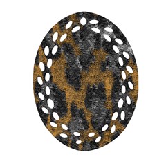 Animalprint Oval Filigree Ornament (two Sides)