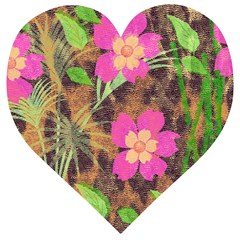 Jungle Floral Wooden Puzzle Heart by PollyParadise