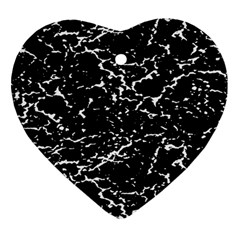 Black And White Grunge Abstract Print Ornament (heart) by dflcprintsclothing