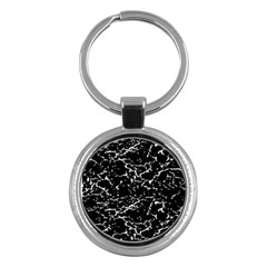 Black And White Grunge Abstract Print Key Chain (round) by dflcprintsclothing