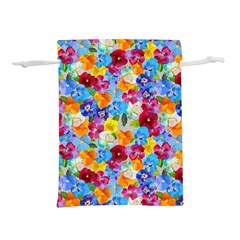 Pansies  Watercolor Flowers Lightweight Drawstring Pouch (s) by SychEva