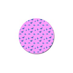Blue Butterflies At Pastel Pink Color Background Golf Ball Marker