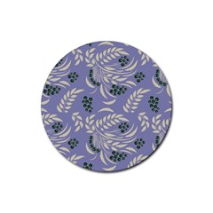 Folk floral pattern. Abstract flowers surface design. Seamless pattern Rubber Round Coaster (4 pack) 