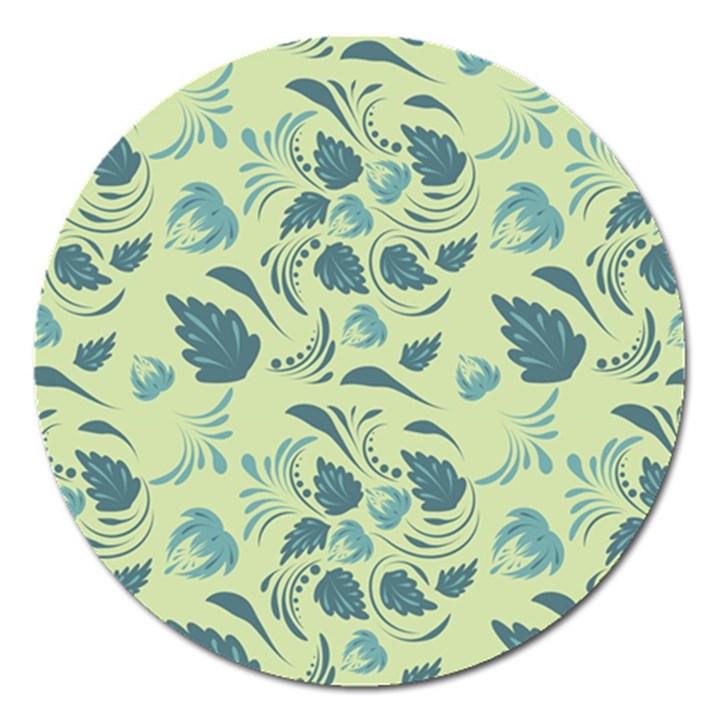 Folk floral pattern. Abstract flowers surface design. Seamless pattern Magnet 5  (Round)