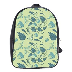 Folk Floral Pattern  Abstract Flowers Surface Design  Seamless Pattern School Bag (large) by Eskimos