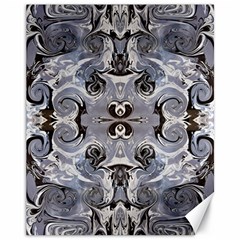 Grey Layers Marbling Canvas 11  X 14  by kaleidomarblingart