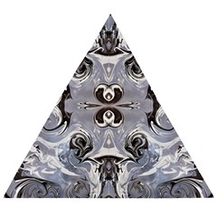 Grey Layers Marbling Wooden Puzzle Triangle by kaleidomarblingart