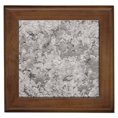 Silver Abstract Grunge Texture Print Framed Tile