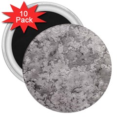 Silver Abstract Grunge Texture Print 3  Magnets (10 pack) 
