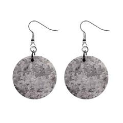Silver Abstract Grunge Texture Print Mini Button Earrings