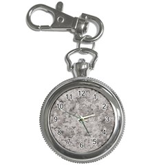 Silver Abstract Grunge Texture Print Key Chain Watches