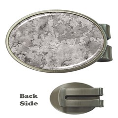 Silver Abstract Grunge Texture Print Money Clips (Oval) 