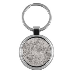 Silver Abstract Grunge Texture Print Key Chain (Round)