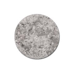 Silver Abstract Grunge Texture Print Magnet 3  (Round)