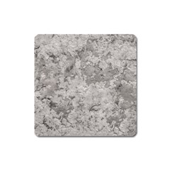 Silver Abstract Grunge Texture Print Square Magnet