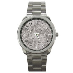 Silver Abstract Grunge Texture Print Sport Metal Watch by dflcprintsclothing