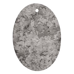 Silver Abstract Grunge Texture Print Oval Ornament (Two Sides)