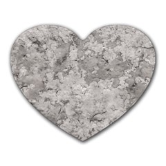 Silver Abstract Grunge Texture Print Heart Mousepads