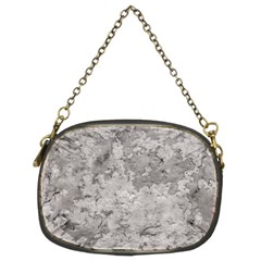 Silver Abstract Grunge Texture Print Chain Purse (Two Sides)