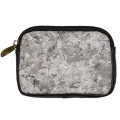 Silver Abstract Grunge Texture Print Digital Camera Leather Case