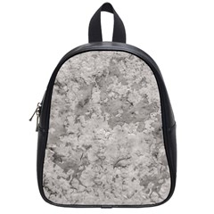 Silver Abstract Grunge Texture Print School Bag (Small)