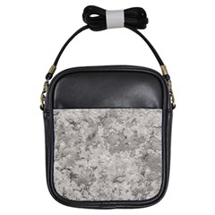 Silver Abstract Grunge Texture Print Girls Sling Bag