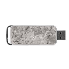 Silver Abstract Grunge Texture Print Portable USB Flash (One Side)