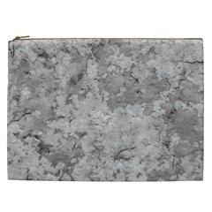 Silver Abstract Grunge Texture Print Cosmetic Bag (XXL)