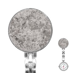 Silver Abstract Grunge Texture Print Stainless Steel Nurses Watch
