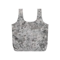 Silver Abstract Grunge Texture Print Full Print Recycle Bag (S)
