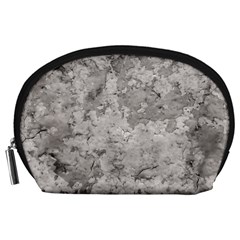 Silver Abstract Grunge Texture Print Accessory Pouch (large)