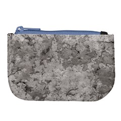 Silver Abstract Grunge Texture Print Large Coin Purse