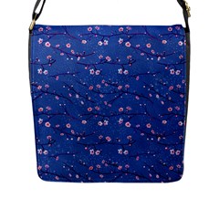 Branches With Peach Flowers Flap Closure Messenger Bag (l)