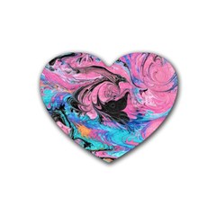 Marbling Abstract Heart Coaster (4 Pack) 